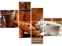 100 70CM OBRAZ 4 ELEM KAWA DRUK PŁÓTNO RAMA