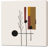 Obraz 100x100cm Czerń Liniowych Gałęzi