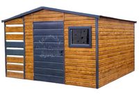 Schowek Domek Ogrodowy 2,5x2,5m Wiata 1m Okno drewnopodobny Antracyt ID627