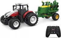 Duży Zdalnie Sterowany Czerwony Traktor Maszyna Rolnicza Zabawa Mały Rolnik