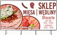 BANER REKLAMOWY 300x150cm oczkowany projekt w cenie SKLEP MIĘSNY WĘDLINY