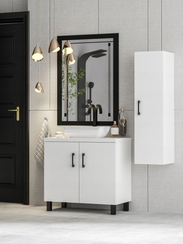 Szafka łazienkowa ROCO 50 biała z umywalką Lara (W2) na Arena.pl