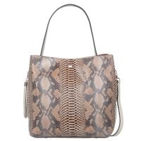 VERA PELLE torebka damska skórzana klasyczna kroko z paskiem V622 kremowa