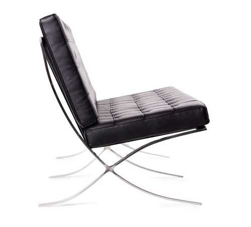 Sofa BARCELON PRESTIGE PLUS czarna - skóra, chrom na Arena.pl