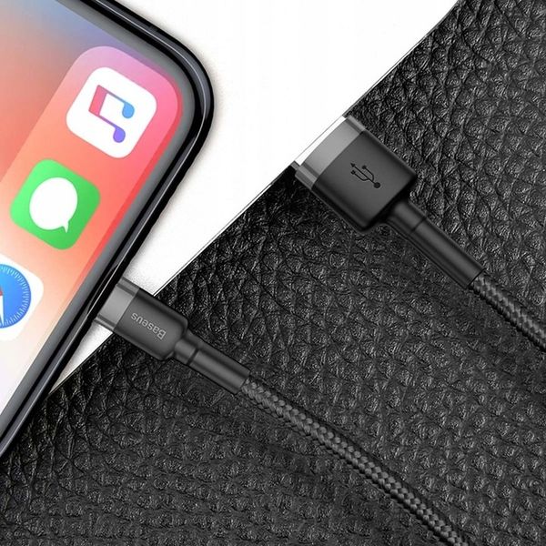 BASEUS KABEL USB LIGHTNING DO IPHONE 2.4A MOCNY W OPLOCIE 0,5M zdjęcie 2