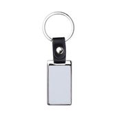 Metalowy brelok do kluczy do sublimacji - prostokąt na czarnym pasku