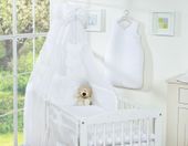 Pościel 5-cz 135x100 z baldachimem - Wiszące Serduszka białe