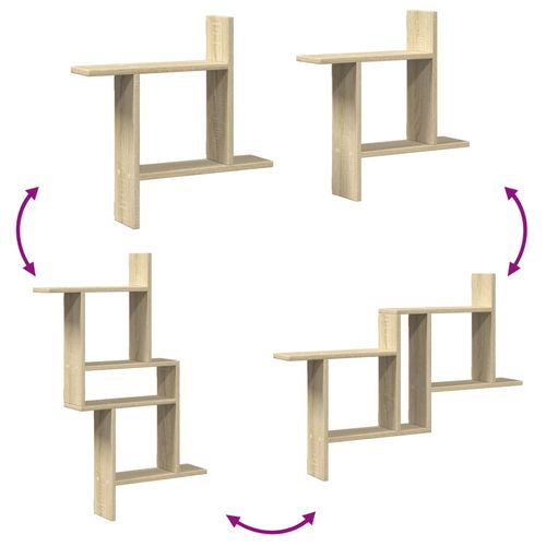 Półki ścienne, 2 szt., dąb sonoma, 50x12x50 cm na Arena.pl