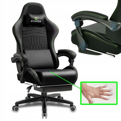 FOTEL KUBEŁKOWY OBROTOWY GAMINGOWY KRZESŁO GRACZA ERGONOMICZNY Z PODNÓŻKIEM na Arena.pl