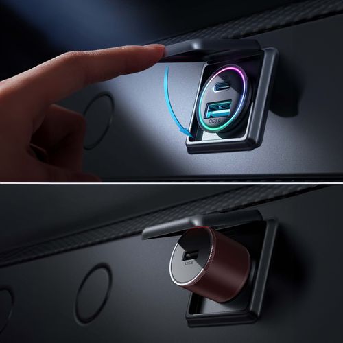 Mini ładowarka samochodowa 60W USB-A QC3.0 USB-C PD czarna na Arena.pl