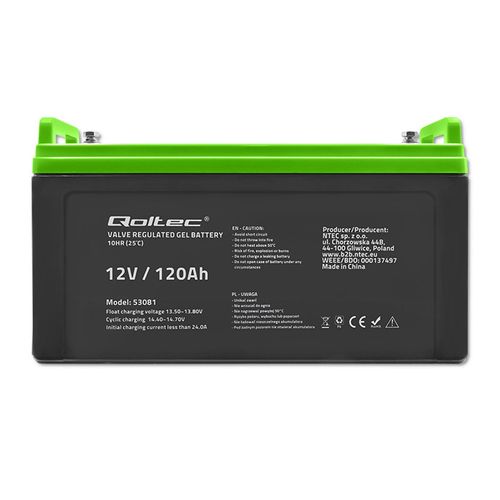 Qoltec Akumulator żelowy 12V 120Ah GEL na Arena.pl