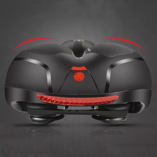 Siodełko Rowerowe Szerokie Amortyzujące Z Odblaskami Rs5 Czerwone na Arena.pl