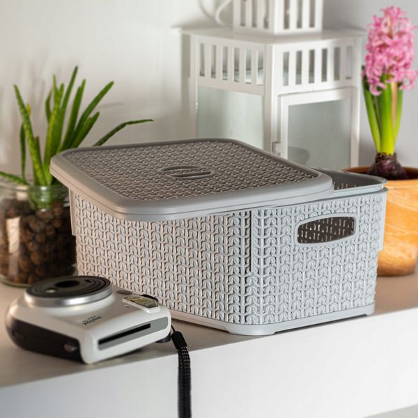 KOSZYK POJEMNIK PUDEŁKO Z POKRYWKĄ KOSZ 6L KOLORY zdjęcie 9