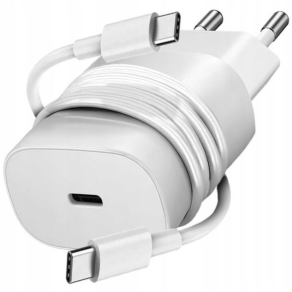 Ładowarka Do Samsung 25W (Szybka, Oryginalna, USB C) + Kabel USB C do USB-C zdjęcie 1