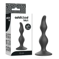 addicted toys korek analny 12 cm czarny silikonowy z szeroką podstawą