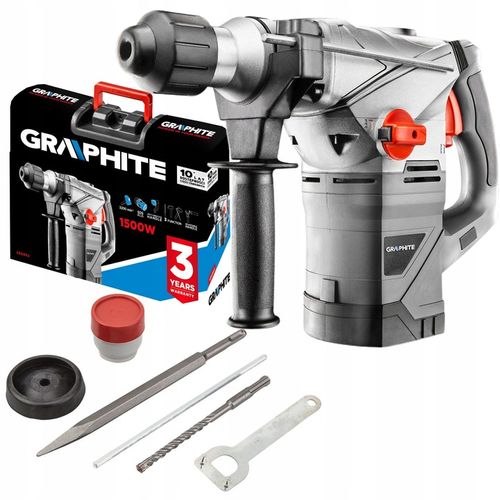 GRAPHITE MŁOT UDAROWY SDS+ 1500W 58G862 4,5J WALIZKA OSPRZĘT DŁUTO WIERTŁO na Arena.pl