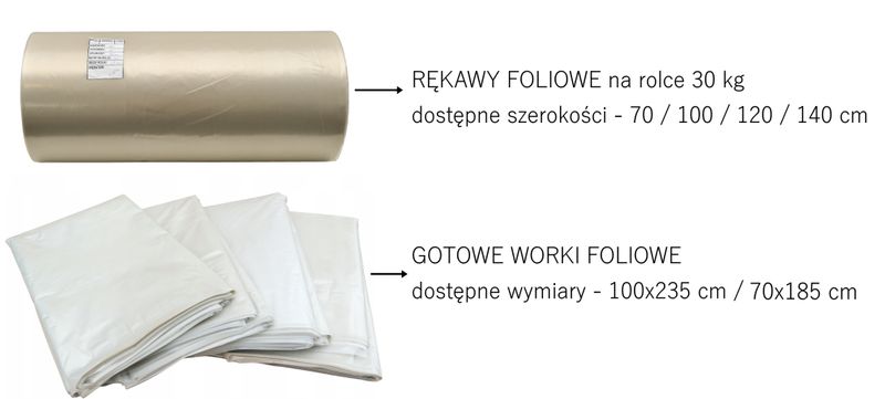 WORKI OCHRONNE PRZEZROCZYSTE WOREK FOLIOWY 235x100CM - POJEMNOŚĆ 500 litrów zdjęcie 9