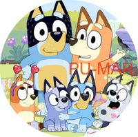 Opłatek na tort Urodziny Bluey Pies Piesek Postać Tekst Gratis 20 cm Gruby