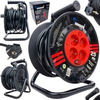 PRZEDŁUŻACZ BĘBNOWY BUDOWLANY DO OGRODU 25M 3x2,5 KABEL NA BĘBNIE +BLOKADA