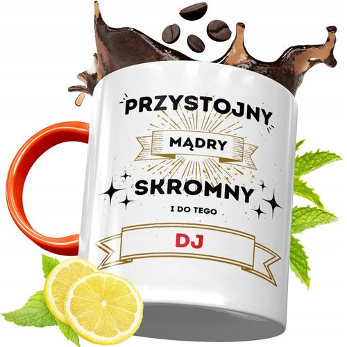 Kubek Pomarańczowy Dla Dja Prezent Z Nadrukiem Ze Zdjęciem na Arena.pl