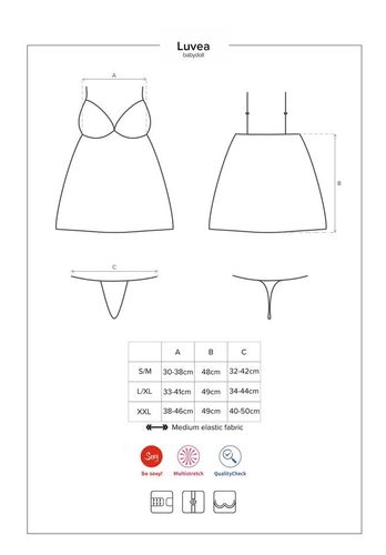 Elegancka Babydoll i Stringi  - Obsessive Luvae L/XL na Arena.pl