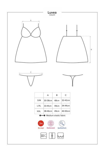 Elegancka Babydoll i Stringi  - Obsessive Luvae L/XL zdjęcie 5