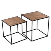 Stolik kawowy kwadratowy czarny, zestaw dwóch stolików kawowych TAB-17