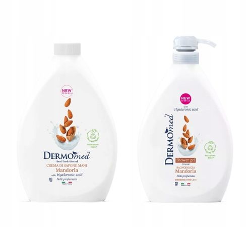 Dermomed Zestaw - Mydło W Płynie + Żel Pod Prysznic Migdał 1000 Ml na Arena.pl