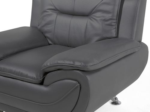 Fotel ekoskóra szary LEIRA na Arena.pl