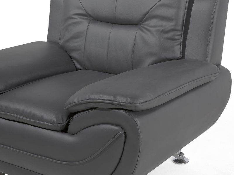 Fotel ekoskóra szary LEIRA zdjęcie 9