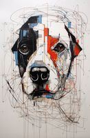 Plakat 53x81cm Przyrysowany Psiak