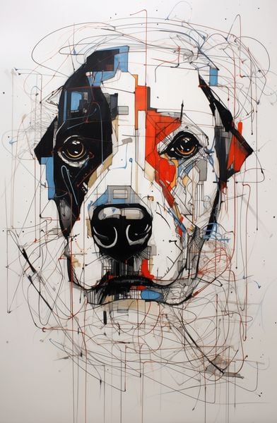 Plakat 53x81cm Przyrysowany Psiak zdjęcie 1