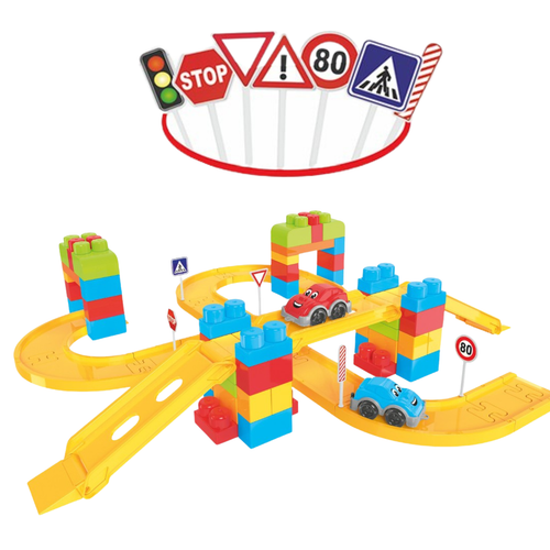 Edukacyjne Klocki Konstruktor Torów Z Autami Dla Dzieci 8324 na Arena.pl