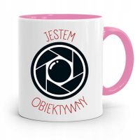 Kubek Różowy Dla Fotografa Jestem Obiektywny Z Nadrukiem Ze Zdjęciem