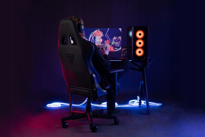 Fotel Gamingowy Biurowy Ekoskóra Regulowany Sense7 zdjęcie 5
