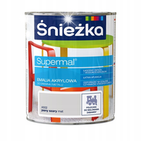 ŚNIEŻKA SUPERMAL EMALIA AKRYLOWA SZARY JASNY MAT A502 0.8L
