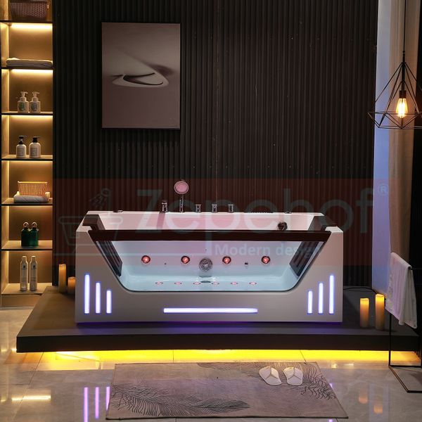 Wanna z hydromasażem EBX-7066 white prostokątna 170cmx78cmx61cm Wodosp zdjęcie 40