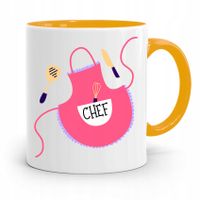 Kubek Żółty Prezent Dla Kucharza Kucharki Chef Z Nadrukiem Ze Zdjęciem