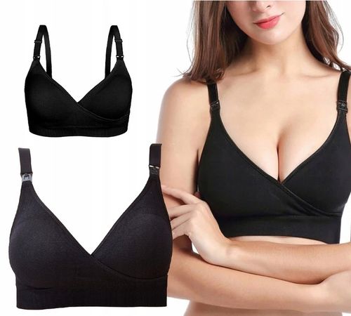 ZESTAW BIUSTONOSZ DO KARMIENIA BEŻOWY CZARNY STANIK CIĄŻOWY KOMPLET na Arena.pl