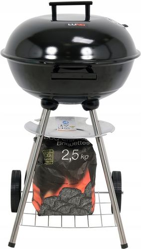 GRILL OGRODOWY WĘGLOWY RUSZT STALOWY OKRĄGŁY 41CM POKRYWA Z POKROWCEM LUND na Arena.pl