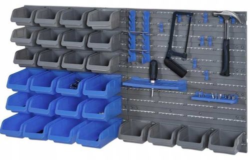 tablica ścienna z pojemnikami niebiesko-szara 44 elementy na Arena.pl