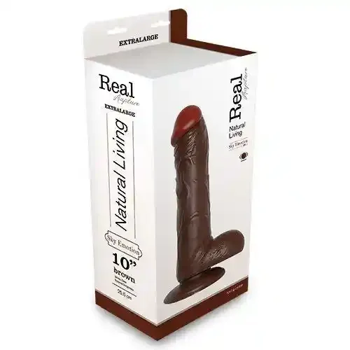 Wibrator-REALISTIC VIBRATOR REAL RAPTURE BROWN 10" zdjęcie 1