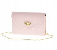 Laura Biaggi - torebka wizytowa na łańcuszku pszczoła jasny różowy mat P237