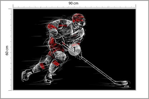 Fototapeta Rysowany Hokeista Vinyl Gładki 254x184 na Arena.pl