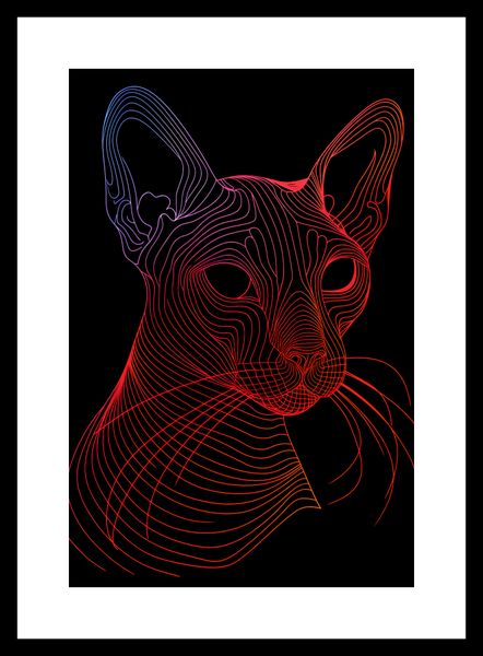 Plakat 20x30cm Cyfrowa Kocica zdjęcie 3