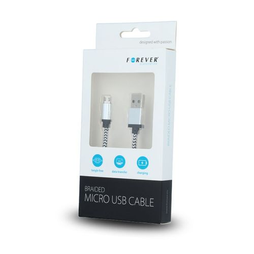 Kabel Forever micro-USB pleciony biały 1m 1A na Arena.pl