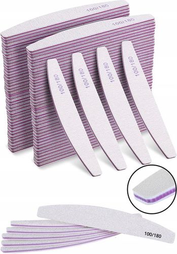 Pilniki Łódka Zebra Dwustronny Do Paznokci Manicure Pedicure 100/180 x 100 na Arena.pl