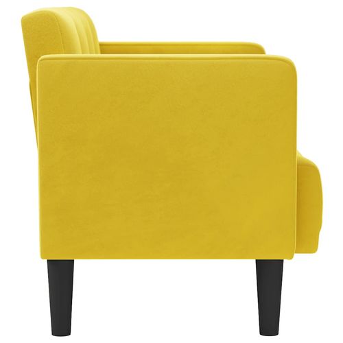 Sofa dwuosobowa żółta 111 cm aksamitna na Arena.pl