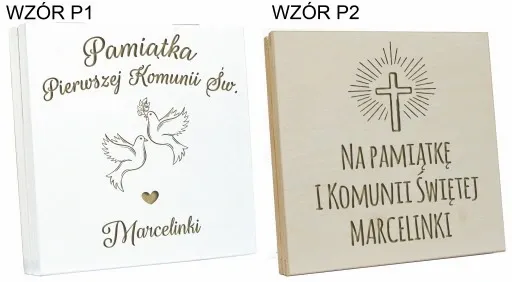 PODZIĘKOWANIE Z OKAZJI KOMUNII ŚWIĘTEJ DLA CHRZESTNYCH DZIADKÓW PUDEŁKO 3D zdjęcie 6
