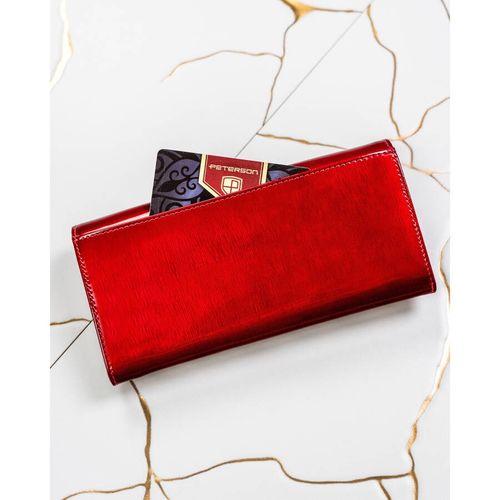 damski portfel czerwony z zamknięciem na zatrzask - peterson na Arena.pl